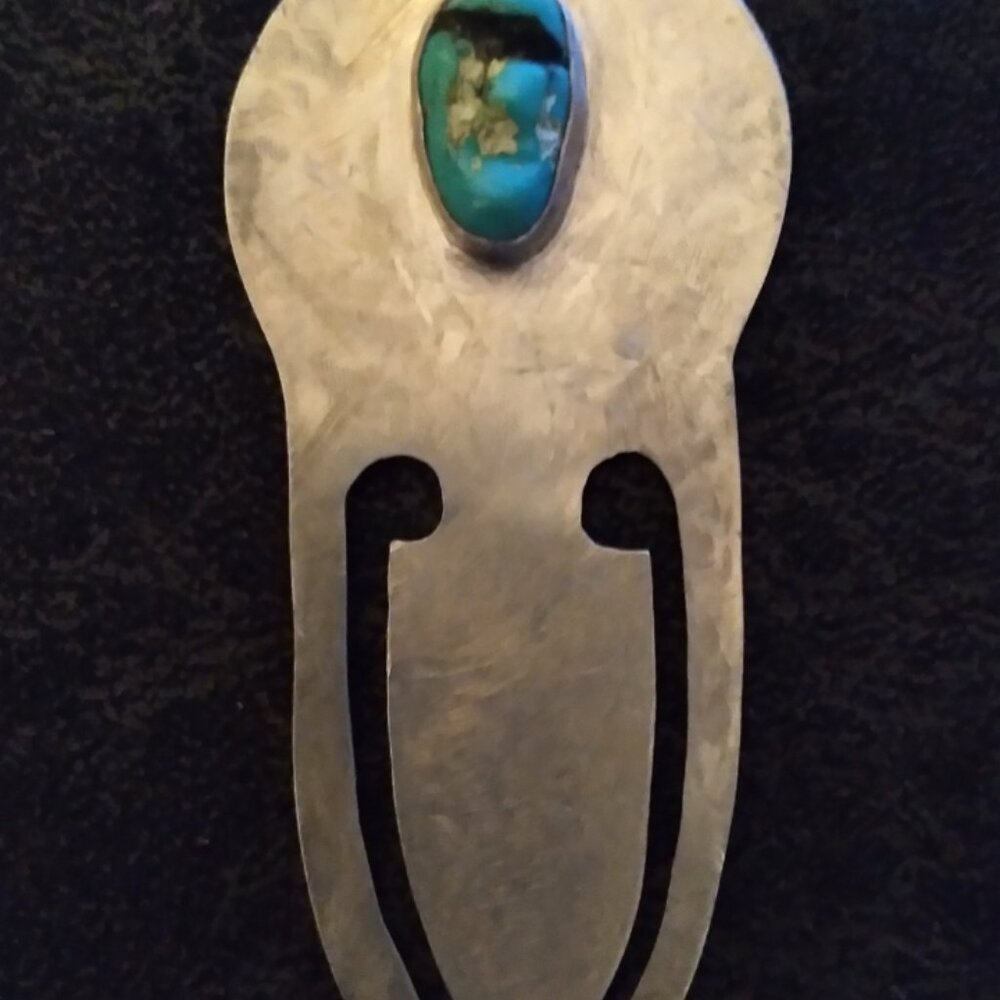 Vintage NavahoSilver and Turquoise Bookmark